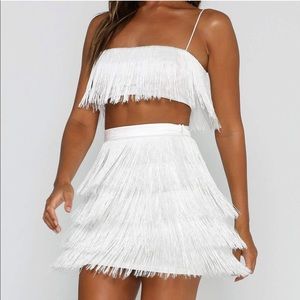 Meshki fringe skirt set